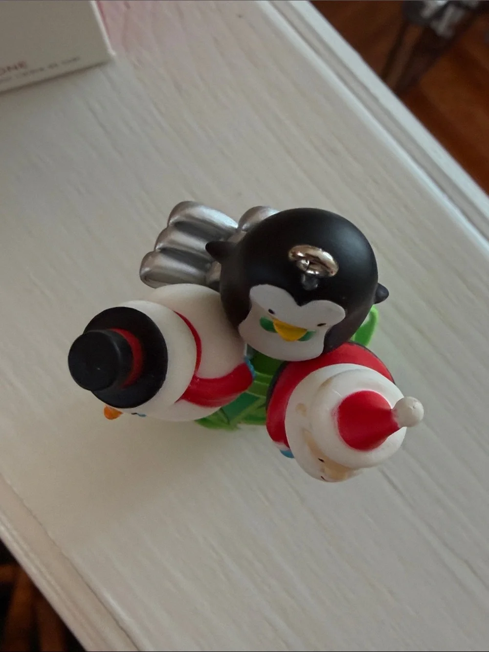 Hallmark Green and Red Golf Bag Ornament with Santa, Snowman, Penguin